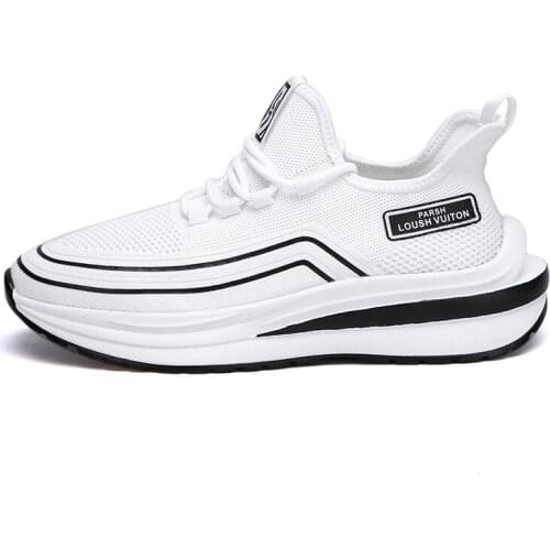 2021 New Four Seasons Running Shoes Mens Low Top Breathable Comfortable Mens Traveling Shoes Flying Weaving Sneakers