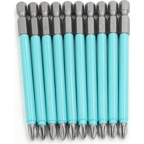 10pcs Bits Set S2 Steel PH2 100mm Screwdriver bit Head Set Torx Hex Tri-Wing Spanner Cross-head Bits non-slip set