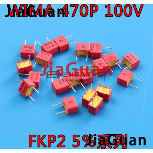 10PCS NEW WIMA FKP2 470pF 100V 100V470PF 5% P5MM audio film capacitor fkp 2 series 470pF/100V 471/n47/470p 471/100v