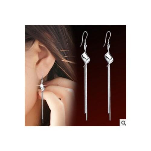 Wholesale Sterling Silver Tassel Earring Exaggerated Twist Vintage Bohemian Beads Dangling Earrings Wholesale And Retail Gift