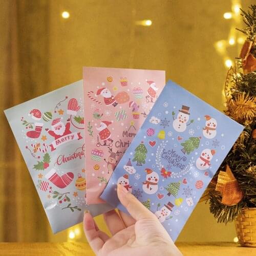 1Pcs Kraft Paper Bag Candy Gift Food Packaging Treat Bags Advent Calendar Stickers Clips Christmas Party Supplies