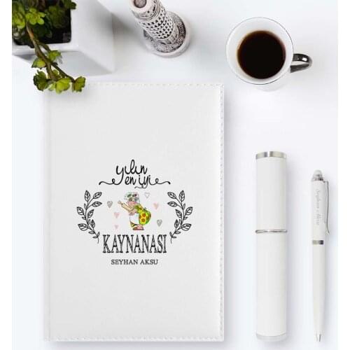 Personalized The Year 'S Best Kaynanası 2020 Leather Organizer & Pen Gift Set