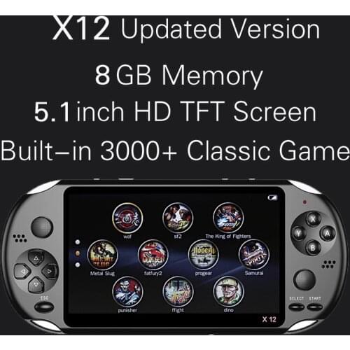 X12 Portable 8G Handheld Video Game Console 5.1 inch Double Rocker Handheld Gamepad Support TV Output