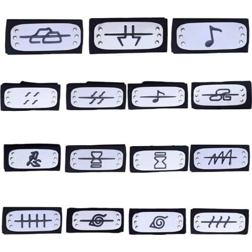 Ninja Headband For Cosplay Japanese Anime Logo Metal Plated Headwear Forehead Protector Role-playing props Wholesale