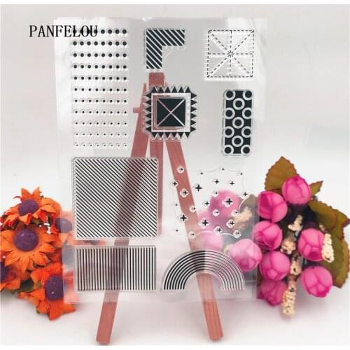PANFELOU 11*16 Background grid Transparent Clear Silicone Stamp/Seal DIY scrapbooking/photo album Decorative clear stamp sheets