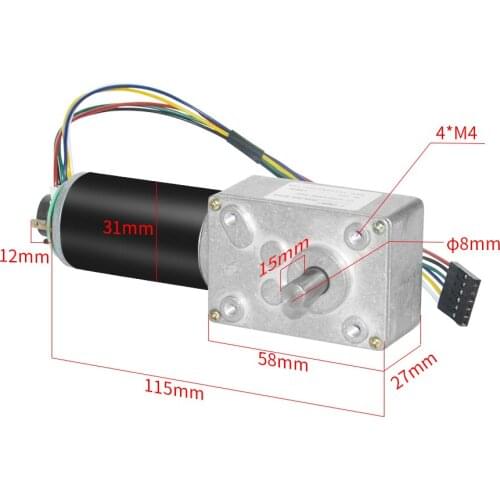 DC turbine worm reduction encoder motor 12 pulse signal metal high torque high and low speed motor
