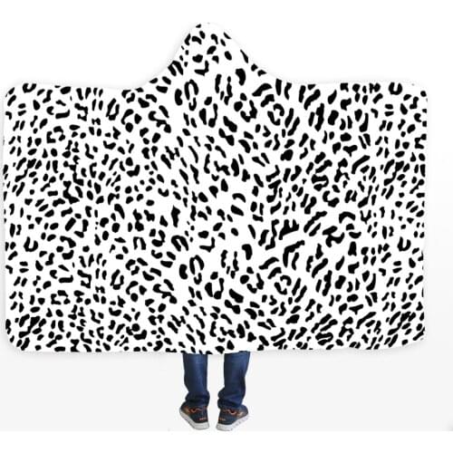 Leopard Printing Hooded Blanket Super Warm Fleece Blanket Hoodies Colorful Soft Plush Wearable Cloak Throw Blankets For Adults