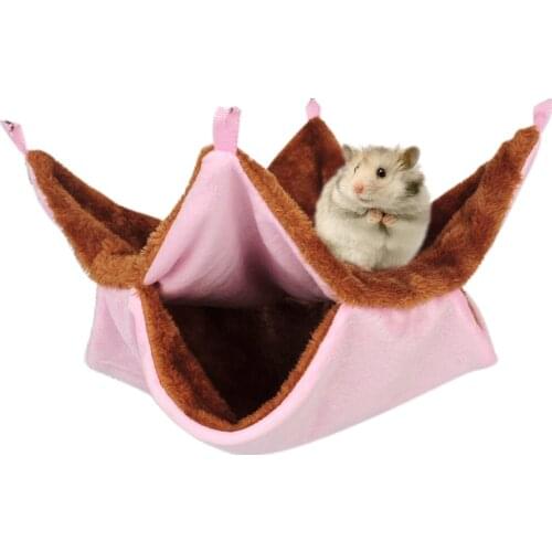 Warm Hamster Hammock Bed Double-layer Hamster Squirrel Hanging Nest Beds For Small Animal Pets Cotton Nests Pets Supplies S/L