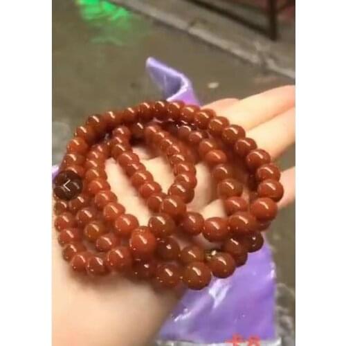 Genunine Myanmar jade red bracelet for women men jadeite 8mm 108 beads bracelets women bracelet natural jade stone jade bangle