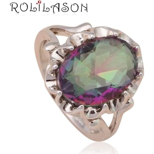 Mystic Zircon stamped silver color rings for women Best gift for friends Wonderful Fashion Jewelry Ring USA Size #6#7#8#9 JR1995