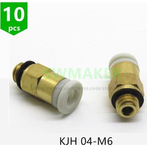 10pcs Reprap bowden extruder One-touch fittings 4*2 mm M6 threaded for 1.75 mm filament for 3D printer parts freeshipping