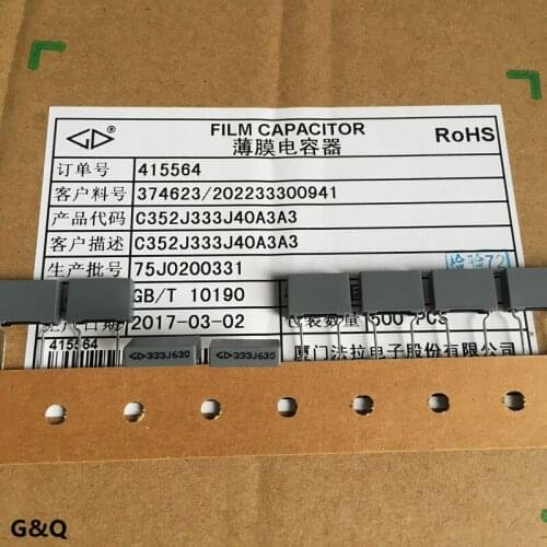 100% Home furnishings 20pcs MKP25 0.033UF 33NF 333J 630V P:7.5MM Thin film capacitor