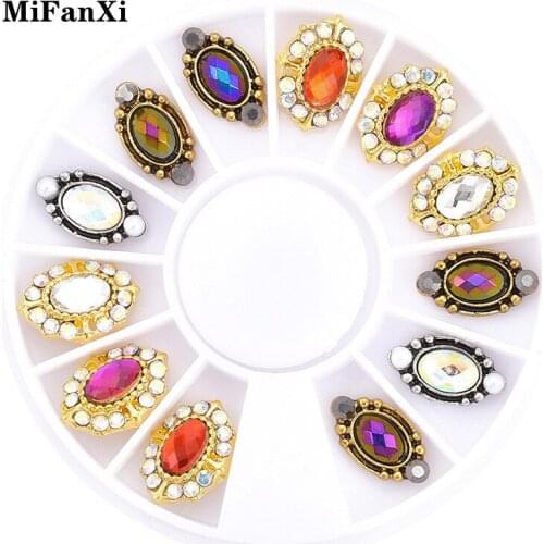 12 Styles Nail Art Rhinestone Gems Decoration Accessories Wheel AB Colorful Crystal Diamond Jewelry Designs Manicure Tools