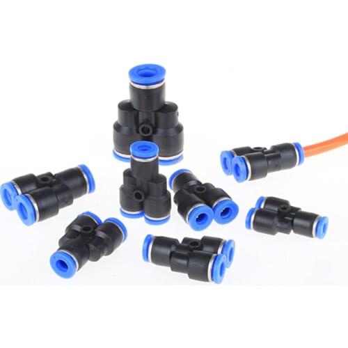 3 Way Y Shape Pneumatic Fitting Y Shape 4mm 6mm 8mm 10mm 12mm 14mm 16mm OD Hose Tube Push in Fitting Quick Connectors