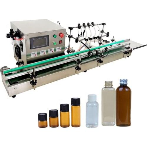 4 Nozzles Magnetic Pump Automatic Desktop CNC Essential Oil Lubricating Oil Filling Machine With Conveyor
