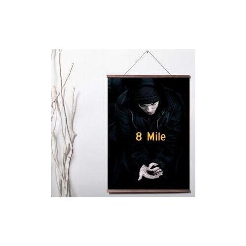 8 Mile Art Canvas poster decoration painting with solid wood hanging scroll