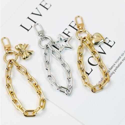 Tassel chain bow star key chain Metal bag pendant key chain ornament decorative