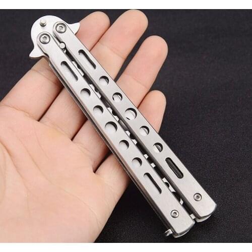 Knife Colorful Stainless Steel Practice Tool Training Practice Folding Knife Survival Game ToyWithout Blade For Outdoor Camping