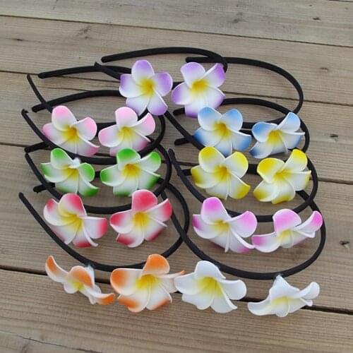 HappyKiss Adult children frangipani Hawaii foam frangipani headbands headdrees hairpin hair bands