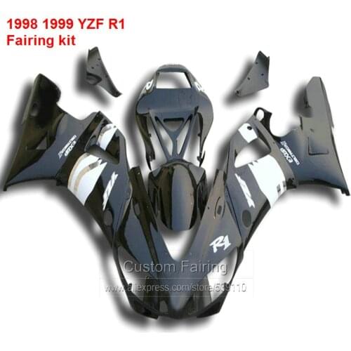 Matte For YAMAHA YZF R1 1998 1999 model 98 99 ( Black ) yzfr1 Free Custom Abs Fairing kit Fairings CN32