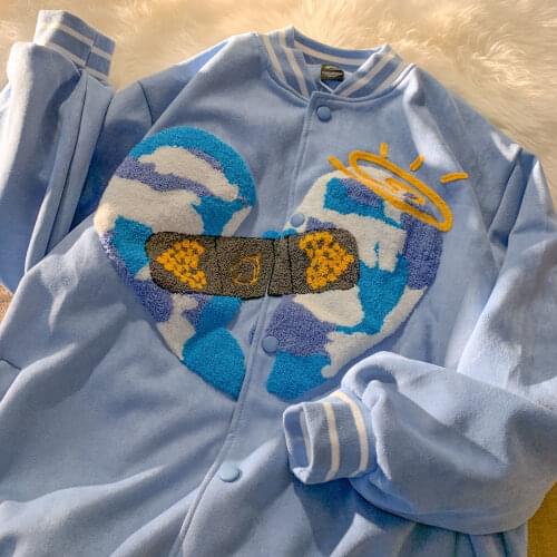 Korean sweet baseball uniform female gothic casual vintage long-sleeved jacket punk streetwear Harajuku large size outerwear