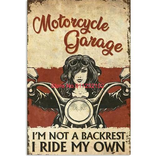 Motorcycle Garage I Ride MY Own Metal Poster Wall Art Home Decor Gift Home Bar Pub Club Man Cave Wall Decor