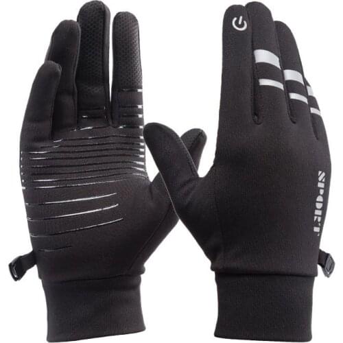 Men Women Sports Fitness Non-slip Cycling Gloves Winter Plus Plush Thick Warm Touch Screen Motorcycle Zipper Ski Glove C60