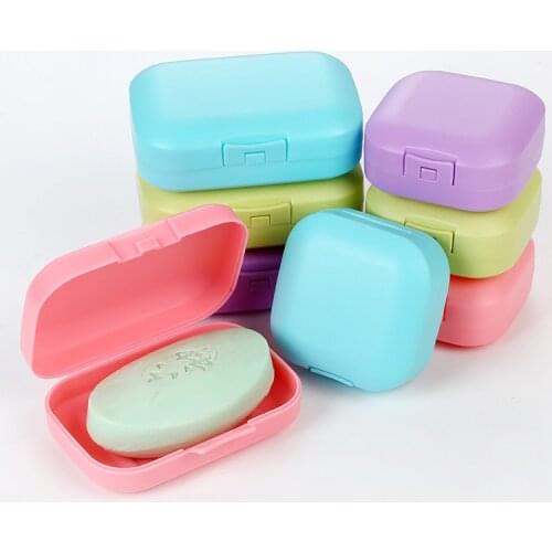 Travel Soap Box Drain Box Waterproof Portable Soap Case Leakproof Convenient Sealed Soap Box Candy Color Soap Organizer New