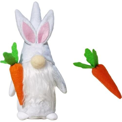 Desktop Toys Easter Bunny Gnome Faceless Doll Plush Dwarf Carrot Hare Home Party Decoration Gift for Kids Friends