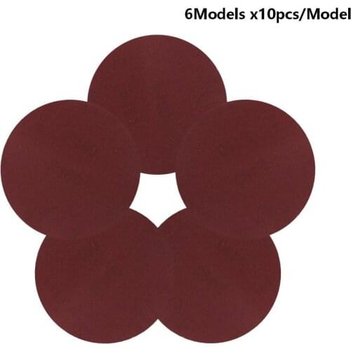 1set 5-inch 125mm Gum Disc Sandpaper Grit 80# 100# 120# 180# 240# 400# All 6Models x10pcs/Model Alumina Practical Abrasive Tools
