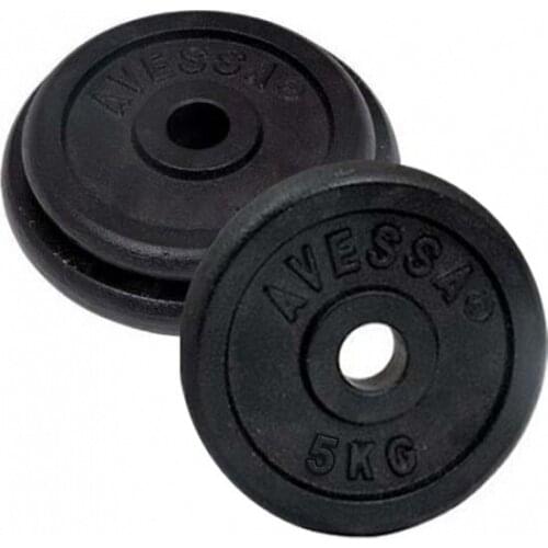 Fitness Equipment Gym Sport Avessa 5 kg Black Cast Plate 1 PCs
