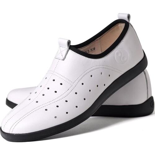 Ox skin Tai Chi shoes breathable Tai Chi training shoes leather sports wushu punching lazy shoes mens and womens casual shoes