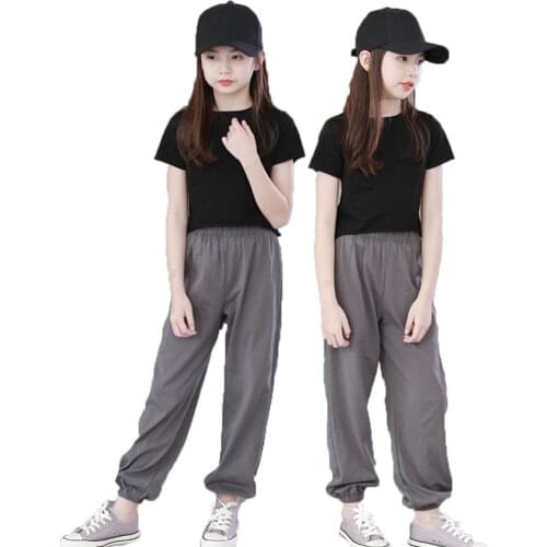 Lolanta Girls Daily Causal Clothes Kids Short Sleeve T-shirt Or Jogger Pants Outfit Summer Wear 5-14 Years