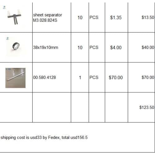 10 Pieces Sheet Separator M3.028.824S 10 Pieces Friction Wheel Size 38x19x10mm 1 Piece 00.580.4128