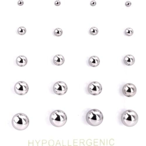 LUXUKISSKIDS 2-6mm Stainless Steel Ball Christmas Earings Kids Stud Earrings For Women Fashion Jewelry pendientes oorbellen