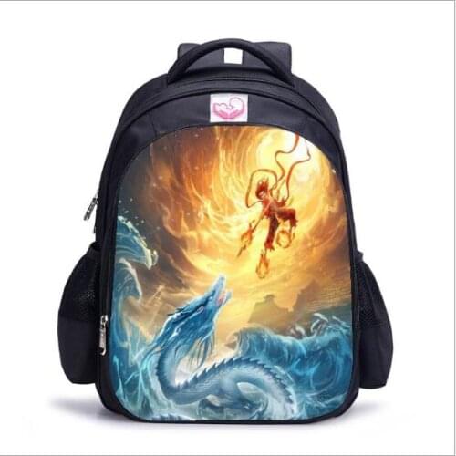 Schoolbag for boys and girls Nezha childrens schoolbag grade 1-2-3-4 waterproof backpack cartoon Backpack