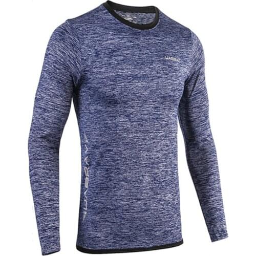 Sports Fitness T-shirt Mens Outdoor Running Long-sleeved Quick-drying Clothes Autumn and Winter Basketball Sportswear Tops