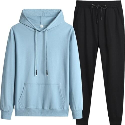5XL spring autumn men sportswear tracksuit loose hoodie sweatshirt+pant running jogger fitness gym workout casual set sport suit