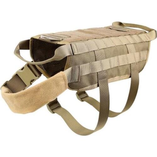 Tactical Dog Molle Vest Hunting Military Harness Pets Vest Nylon Water-Resistant Police Training Harness Clothes For Service Dog