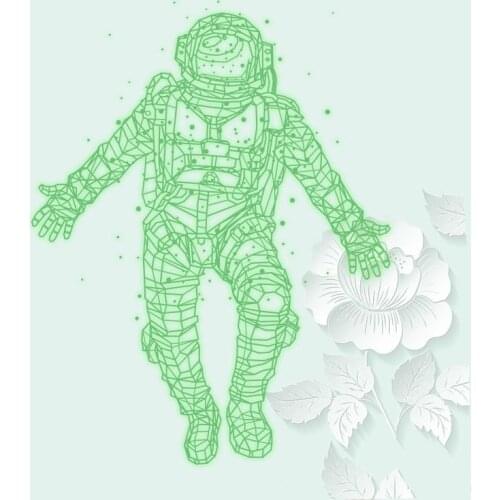 DIY Hippie Stickers Luminous Astronaut Iron On Transfers For Clothes Stripes Thermal Heat Transfer Jacket Punk Metal Patch