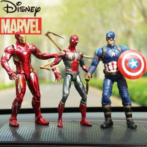 Disney Marvel Car Interior Decorations Spiderman Car Decoration Iron Man Decorations Captain America Center Console Model Doll