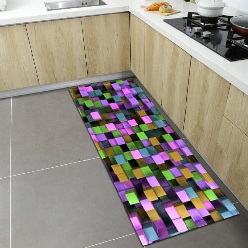 Entrance Doormat Kitchen Mat 3D Geometry Pattern Children Floor Bedroom Non-Slip Rug Bathroom Balcony Hallway Decoration Carpet