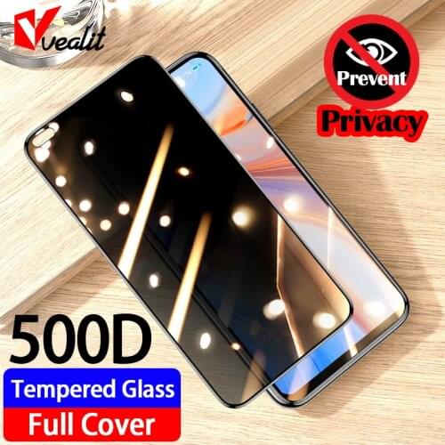 Full Cover Private Screen Protector for OPPO Reno 4 Lite K7X A12 Tempered Glass for Realme 7 5G X7 6 5 Q2 X2 Pro Anti Spy Glass