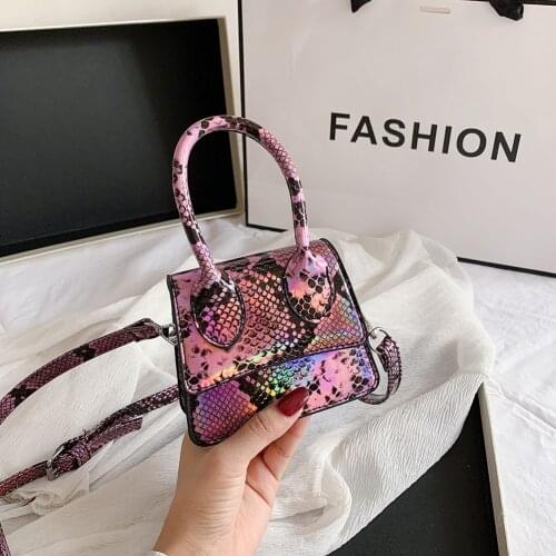 Fashion Snake Skin Women Shoulder Handbag Totes PU Mini Purse Crossbody Bags Popular Simple Female Daily Bag