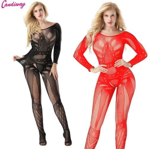 Fishnet bodystockings sleeve interior sexy erotica Suspender Crotchless Mesh garment Women Sexy Lingerie mesh pantyhose