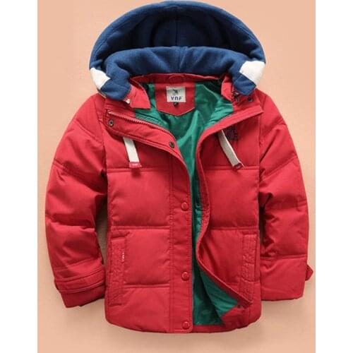 2020 Baby Boy Winter Down Jacket Hat Detachable Clothes Teens Thickening Plus Velvet Warm Outerwear Kids Trend Cotton Coat 5-8Y