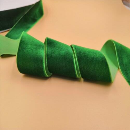 1.5" 38MM Emerald Green Color Single Face Velvet Ribbon velour ribbons webbing DIY accessories