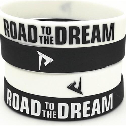 1PC Road to the Dream Rubber Silicone Bracelets&Bangles Ink Filled Logo Letter Women Men Bracelet Rubber Wrstband Gifts SH307