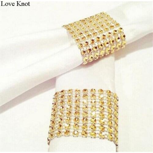 10Pcs Wedding Favor Napkin Ring Plastic Rhinestone Wrap Napkin Buckle For Home Brithday Wedding Party Decoration Supplies