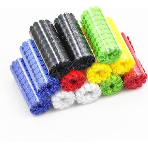 100 Pairs 10mm-25mm Color Round Self-Adhesive Adhesive Fastener Tape Dots Sticky Back Hook And Loop Magic Sticker Double Sided